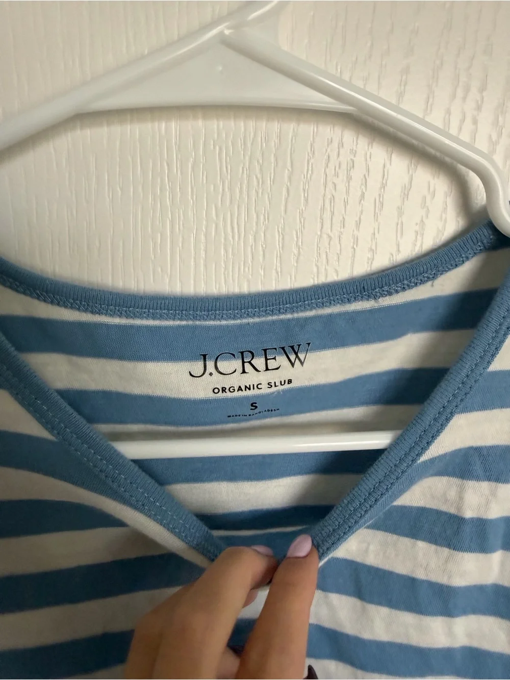 J. Crew Blue and White Striped Short-Sleeve Tee